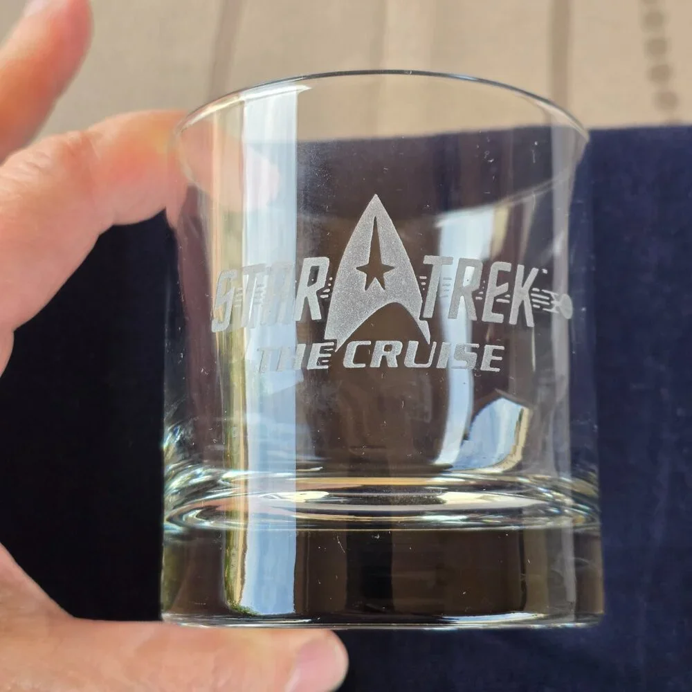 Star Trek The Cruise Etched Rocks Glasses Set of 4 Official Collector Barware